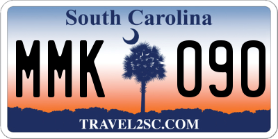 SC license plate MMK090