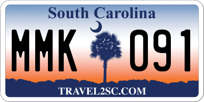 SC license plate MMK091