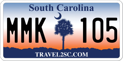 SC license plate MMK105