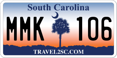 SC license plate MMK106