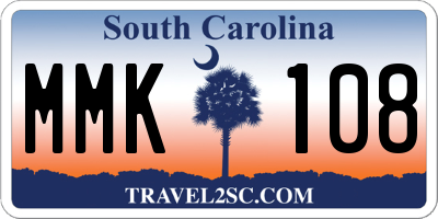SC license plate MMK108