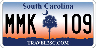 SC license plate MMK109