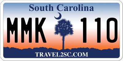 SC license plate MMK110