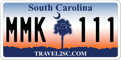 SC license plate MMK111