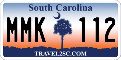 SC license plate MMK112
