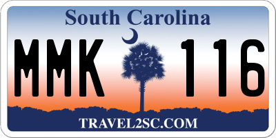 SC license plate MMK116