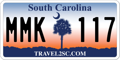 SC license plate MMK117
