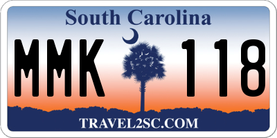 SC license plate MMK118