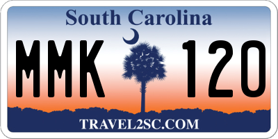 SC license plate MMK120