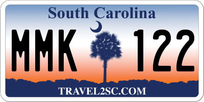 SC license plate MMK122