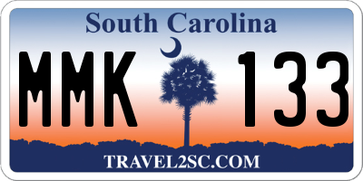 SC license plate MMK133