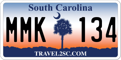 SC license plate MMK134