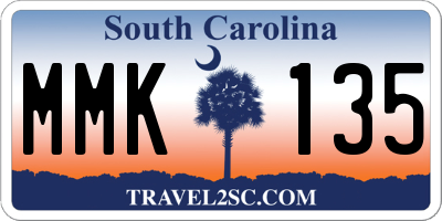 SC license plate MMK135