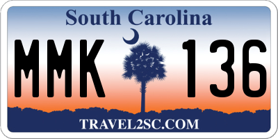 SC license plate MMK136