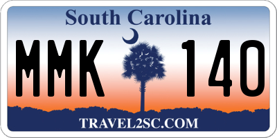 SC license plate MMK140