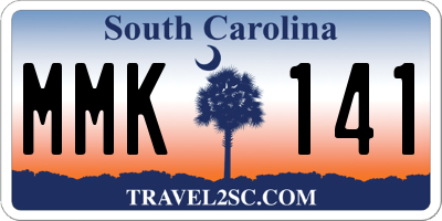 SC license plate MMK141