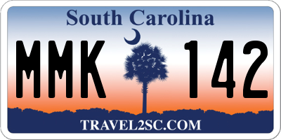 SC license plate MMK142