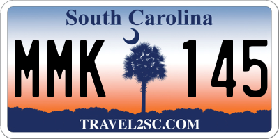 SC license plate MMK145