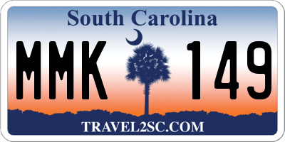SC license plate MMK149