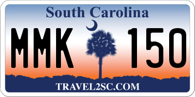 SC license plate MMK150