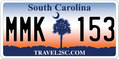 SC license plate MMK153