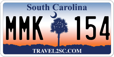 SC license plate MMK154