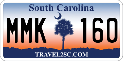 SC license plate MMK160