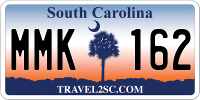 SC license plate MMK162