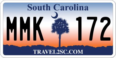 SC license plate MMK172