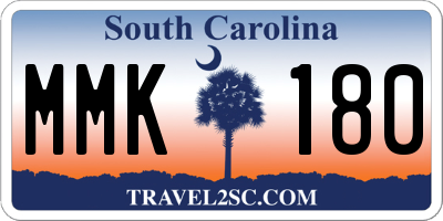 SC license plate MMK180