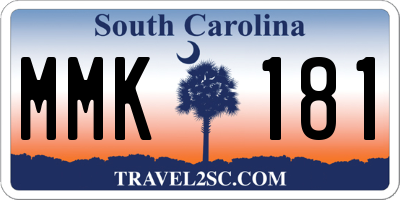 SC license plate MMK181
