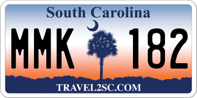 SC license plate MMK182