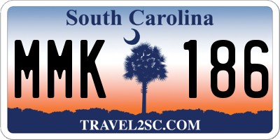 SC license plate MMK186
