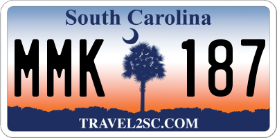 SC license plate MMK187
