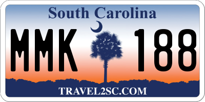SC license plate MMK188