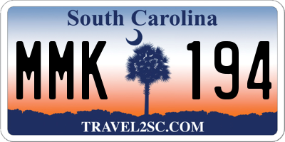 SC license plate MMK194