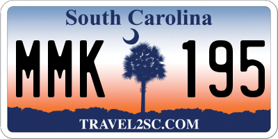 SC license plate MMK195