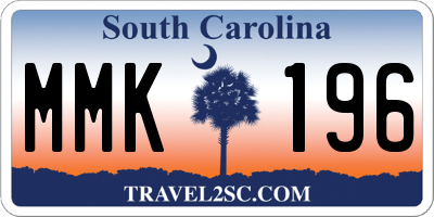 SC license plate MMK196
