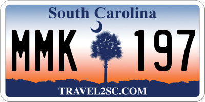 SC license plate MMK197