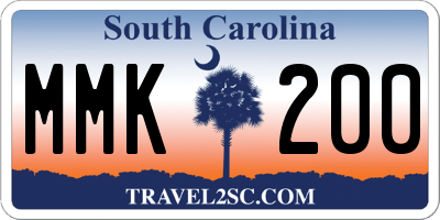 SC license plate MMK200
