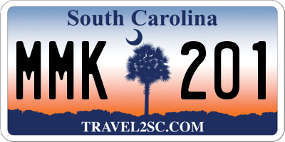 SC license plate MMK201