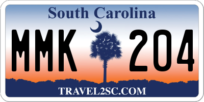 SC license plate MMK204
