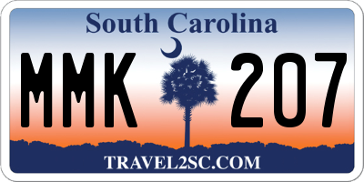 SC license plate MMK207