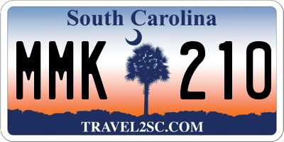 SC license plate MMK210