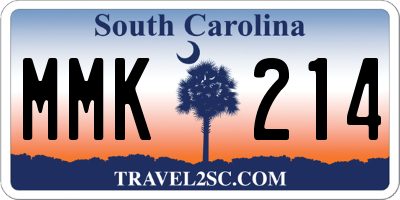 SC license plate MMK214