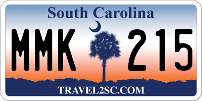 SC license plate MMK215