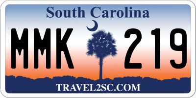 SC license plate MMK219