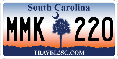 SC license plate MMK220