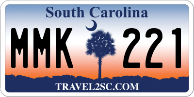 SC license plate MMK221