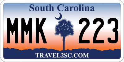 SC license plate MMK223